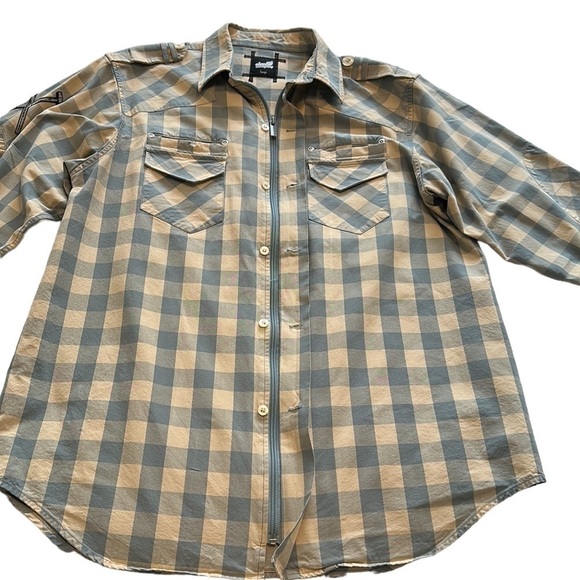 Elm Company Buffalo Plaid Zipper / Button Up Shirt Jacket - Size Large - Picture 8 of 15